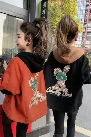 2023春秋新款高级感炸街宽松外套女装韩版休闲夹克棒球服牛仔上衣商品大图