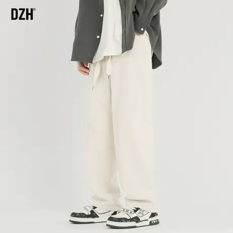 男士米白色裤子男高街vibe宽松春夏款休闲直筒裤2023新款纯棉长裤商品大图