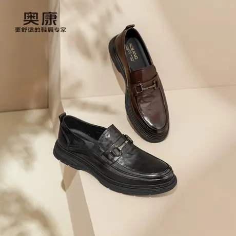 奥康 男鞋2025春季乐福鞋商务正装真皮上班通勤套脚皮鞋门店发货商品大图
