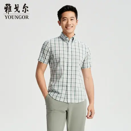 【商场同款】雅戈尔男士短袖衬衫夏季新款官方商务休闲短袖衬衫男商品大图