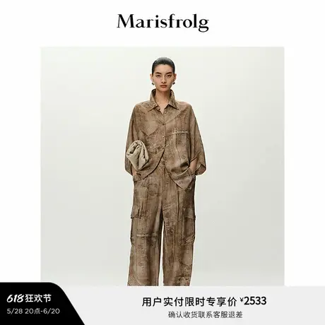 【艺术家灵感】Marisfrolg玛丝菲尔2025夏新款牛仔印花廓形衬衫图片