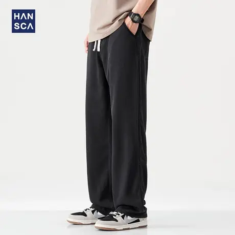 hansca天丝莱赛尔牛仔裤男2025夏季轻薄透气凉感舒适宽松抽绳长裤商品大图
