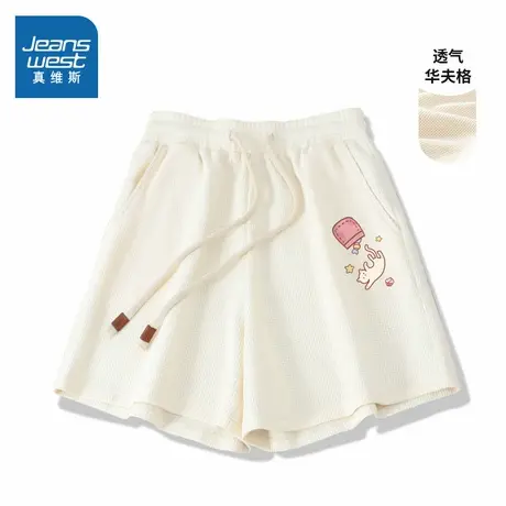 KWV真维斯夏季2025新款爆款短裤三分裤女高腰运动跑步休闲阔腿裤商品大图