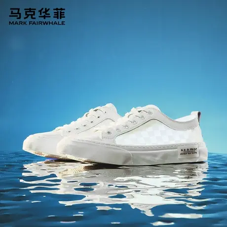 马克华菲正品小白鞋男款工作司机开车网面透气休闲一脚蹬增高板鞋商品大图
