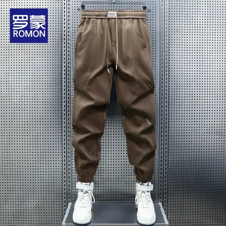 罗蒙休闲卫裤男士潮牌宽松束脚弹力运动裤秋季2025新款工装长裤子商品大图