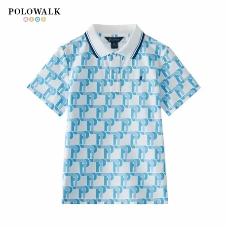 【吸湿速干】POLOWALK童装男童短袖T恤2025夏新品印花翻领POLO衫图片