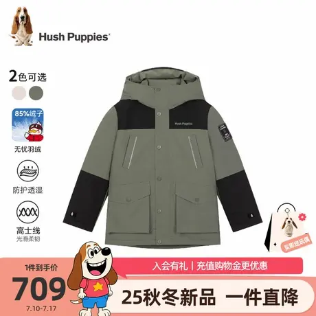 【25冬新品】暇步士童装男童羽绒服大童工装风外套儿童拼色厚上衣图片