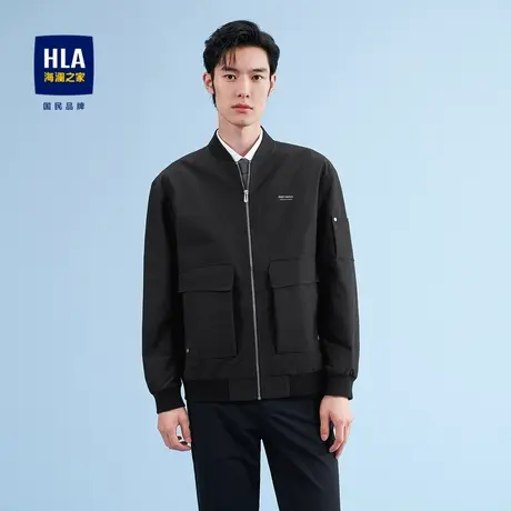HLA/海澜之家棒球领夹克字母印花平整工装风春夏休闲大口袋外套男商品大图