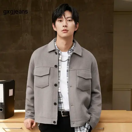清仓gxg.jeans男装冬季翻领呢夹克JEX12100544商品大图