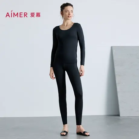 爱慕25秋冬舒适百搭系列保暖女莫代尔舒适打底长裤AM73B801商品大图