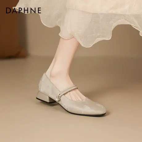 达芙妮新中式粗跟浅口单鞋女款2025新款秋季一字扣玛丽珍女鞋单鞋商品大图