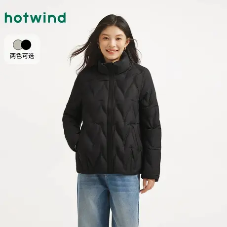热风2025年冬季新款女士立领轻薄羽绒服商品大图
