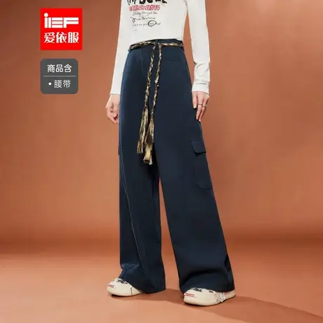 IEF/爱依服裤子2025秋季新款韩版时尚休闲运动风百搭工装阔腿裤商品大图