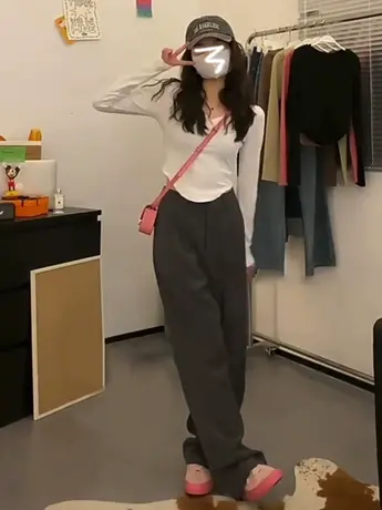 短款修身长袖t恤女2023新款春秋装冬季白色内搭打底衫甜辣小上衣商品大图