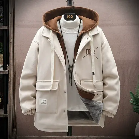 棉服男款冬季2023新款潮牌加绒加厚面包服羽绒棉袄外套羊羔绒棉衣图片