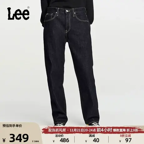 Lee23秋冬新品五袋款宽腿清水洗男牛仔阔腿裤潮LMB0040513QJ-898图片