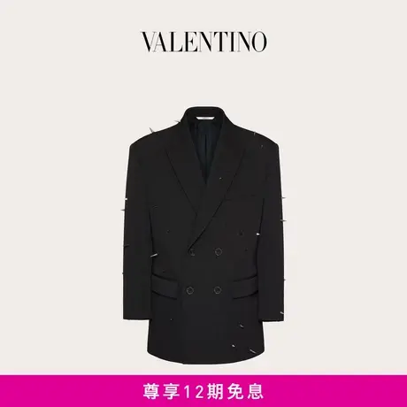 【24期免息】华伦天奴VALENTINO男士铆钉装饰双排扣羊毛夹克外套商品大图