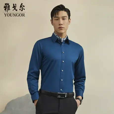雅戈尔奥莱 男装中青年长袖衬衫高纱支商务衬衣商品大图