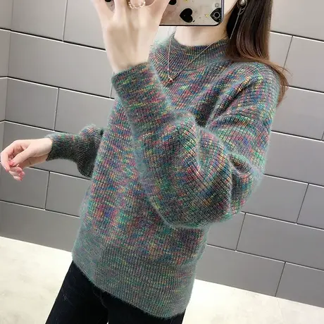 毛衣女宽松外穿套头秋装203年新款女时尚洋气水貂绒打底衫女春秋图片