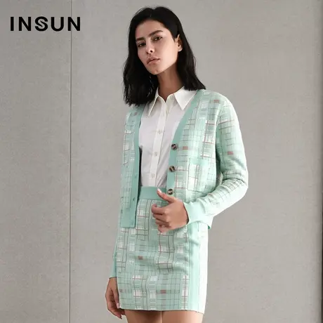 恩裳春季长袖开衫外套毛针织衫商品大图