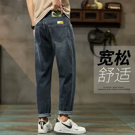 2023新款日系港风男款新塘水洗九分休闲牛仔裤子夏季男士高端夏天图片