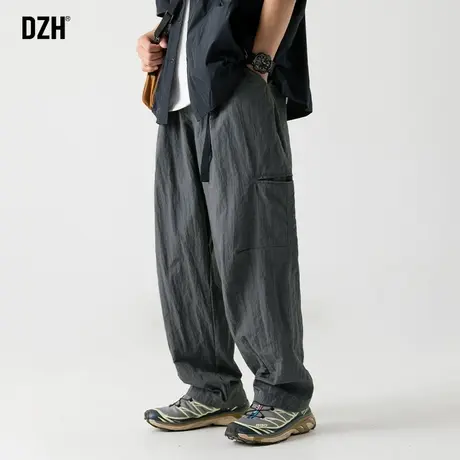 男士冲锋裤工装裤子男春秋季男款阔腿裤休闲裤日系男裤速干裤长裤商品大图