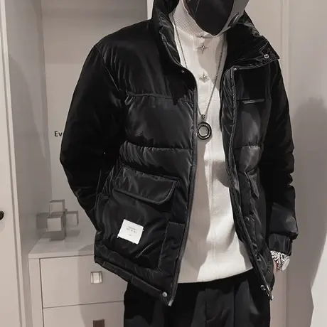 冬季棉衣男时尚轻熟设计感立领加厚棉服潮牌青年个性修身棉袄外套图片