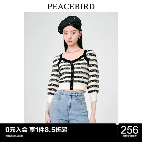 太平鸟女士时尚年新款品质条纹线套衫A5EEC2A53图片
