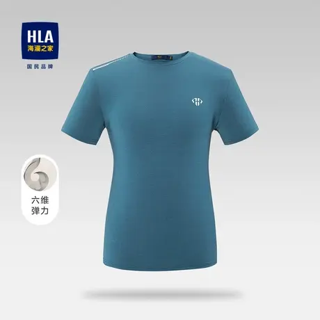 【奥莱】HLA/海澜之家舒适透气六维弹力短袖T恤时尚大气短袖男商品大图