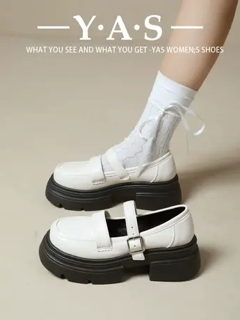 日系JK百搭厚底增高小皮鞋女2024春秋季新款英伦风复古玛丽珍单鞋商品大图