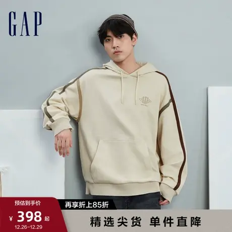 Gap男装春秋LOGO宽松舒适潮流运动风连帽衫高级休闲卫衣837443图片