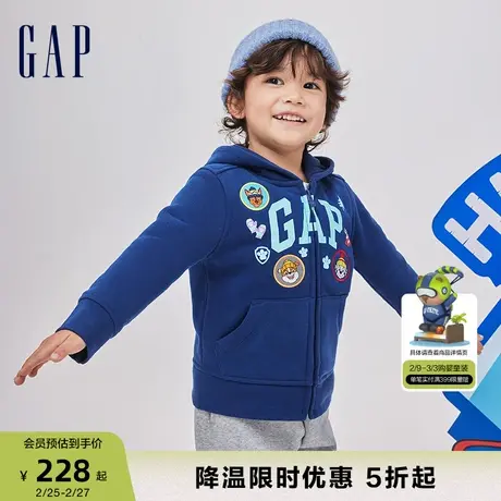 【汪汪队联名】Gap男幼童冬季柔软抓绒保暖卫衣洋气连帽衫847354商品大图