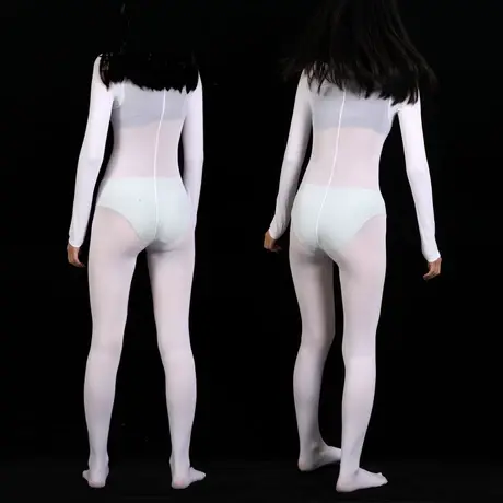 男女性感诱惑天鹅绒厚连裤丝袜jj套连身袜伪娘变装情趣全身连体袜商品大图