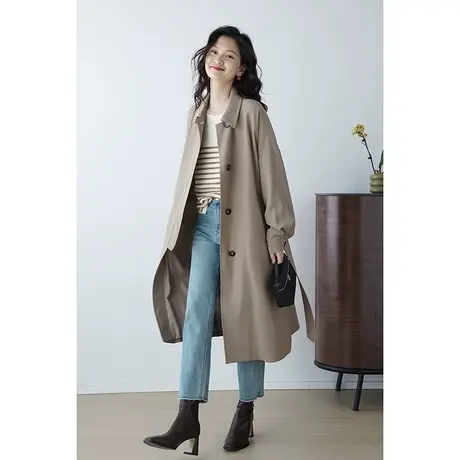 嘉茱莉2023年新款韩系风格穿搭风衣女中长款今年流行外套女春秋季图片