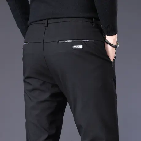 秋季男裤上班黑色中年西裤子男士休闲长裤直筒宽松商务西装春秋款商品大图