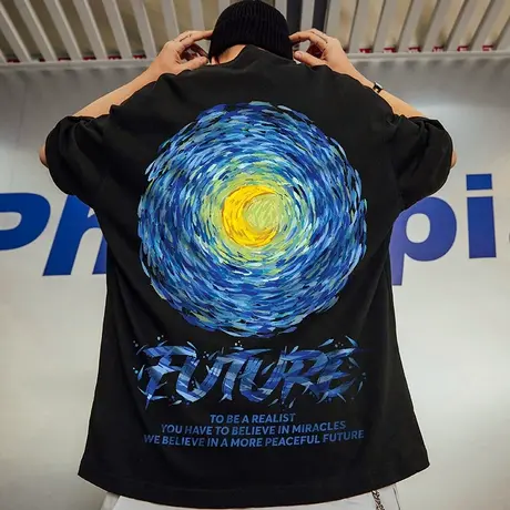 短袖男潮牌潮流夏季300斤胖子男装宽松oversize加肥加大码半袖T恤商品大图