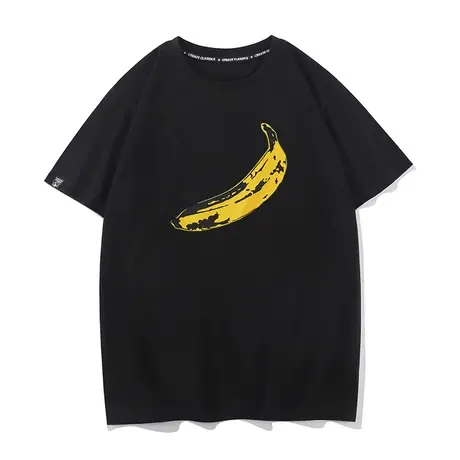 秀洛不要蕉绿 国潮小众原创香蕉趣味宽松短袖夏纯棉男女情侣款T恤商品大图