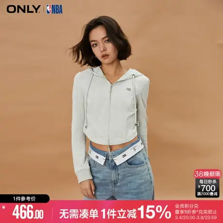 ONLY冬季NBA联名款短款开衫连帽长袖卫衣女|12339R013商品大图