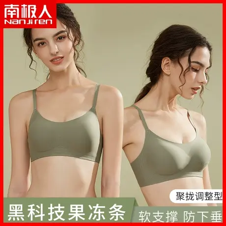 南极人无痕薄款内衣女无钢圈秋季背心小胸聚拢胸罩运动美背文胸KM图片