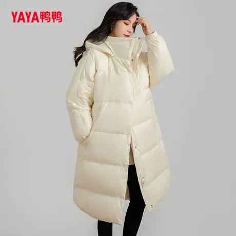 鸭鸭羽绒服女2023年秋季新款中长款过膝韩版时尚休闲保暖外套图片
