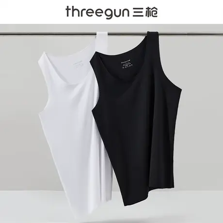 三枪男背心无痕春秋新品莫代尔跨栏运动健身打底冰丝无袖速干汗衫商品大图