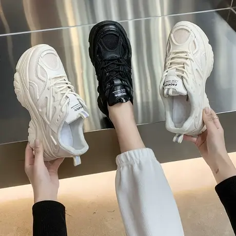 欧洲站老爹鞋女ins潮2023新款春季百搭松糕厚底网红休闲运动女鞋商品大图