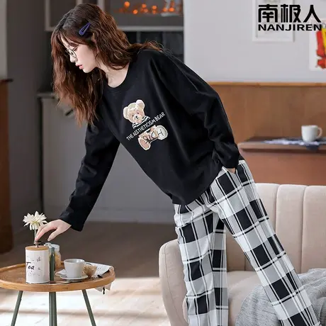 睡衣女春秋款纯棉女士长袖冬季直率家居服套装女款2023新款秋冬款图片