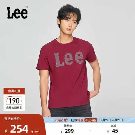 Lee商场同款25春夏新品标准版圆领绣花Logo男短袖T恤LMT0101633RX商品大图