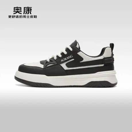 【门店发货】Aokang奥康春季新款时尚板鞋男拼色透气百搭单鞋商品大图