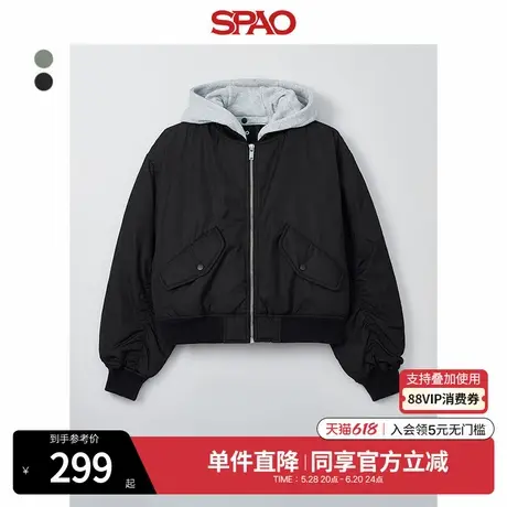 SPAO韩国同款2025年春季新品女士通勤潮流夹克短外套SPJAF11G01图片