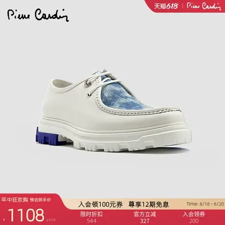 Pierre Cardin/皮尔卡丹25男鞋丹宁牛仔布拼接休闲鞋真皮轻底乐福商品大图