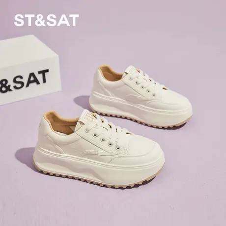 St&Sat/星期六厚底小白鞋女夏季透气休闲运动鞋增高板鞋商品大图