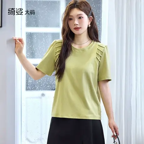 2025夏装新款气质圆领宽松遮肉百搭经典不过时短袖T恤图片