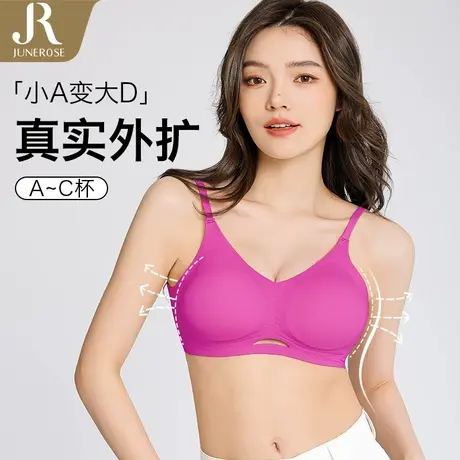 六月玫瑰漫画胸外扩无钢圈内衣女小胸显大U型无痕聚拢文胸4195商品大图